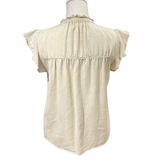 Rails Light Gray Ruffle Sleeve Top - Picture 8 of 14
